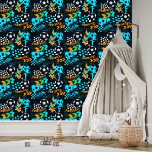 Papier Peint Ballon De Football Mural Pour Chambre De Garçon – Image 3