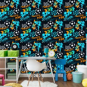 Papier Peint Ballon De Football Mural Pour Chambre De Garçon – Image 4