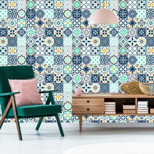 Papier Peint Mosaïque Turquoise Méditerranéenne – Image 6