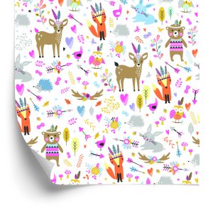 Papier Peint Pour Les Enfants - Amusement Des Animaux De La Forêt – Image 2