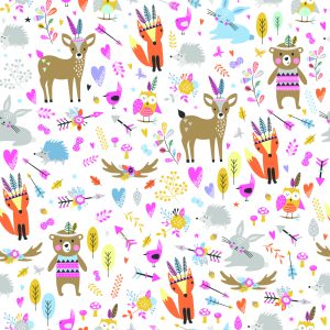 Papier Peint Pour Les Enfants - Amusement Des Animaux De La Forêt – Image 1