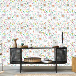 Papier Peint Lama Cactus Fleurs Pour Chambre De Bébé – Image 5