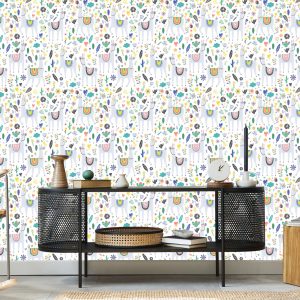 Papier Peint Lama Animaux Fleurs Pour Une Chambre De Bébé – Image 5