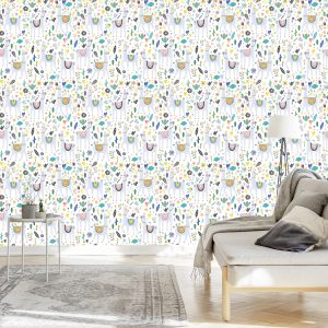 Papier Peint Lama Animaux Fleurs Pour Une Chambre De Bébé – Image 3