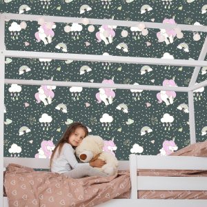 Papier Peint Pour Les Enfants - Licornes Endormies – Image 7