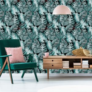 Papier Peint Feuilles Dans Les Tons De Vert – Image 6
