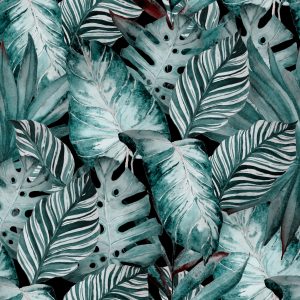 Papier Peint Feuilles Dans Les Tons De Vert – Image 1