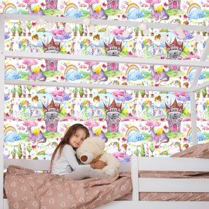 Papier Peint Pour Une Chambre De Bébé Dragons Licornes De Contes De Fées – Image 7