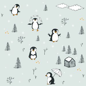 Papier Peint Pour Les Enfants - Pingouins Heureux – Image 1