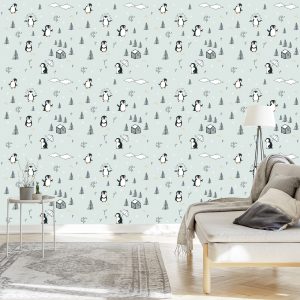 Papier Peint Pour Les Enfants - Pingouins Heureux – Image 3