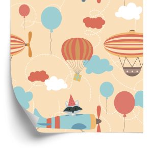 Papier Peint Ballons Sur Fond D'avions – Image 2