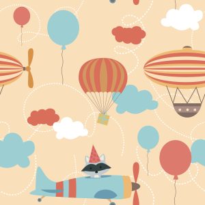 Papier Peint Ballons Sur Fond D'avions – Image 1