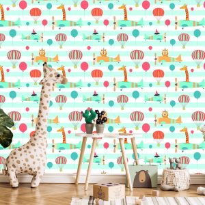 Papier Peint Ballons Avions Animaux Chambre D'enfant – Image 5