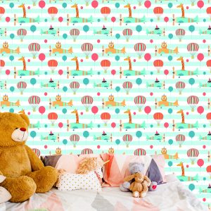 Papier Peint Ballons Avions Animaux Chambre D'enfant – Image 6