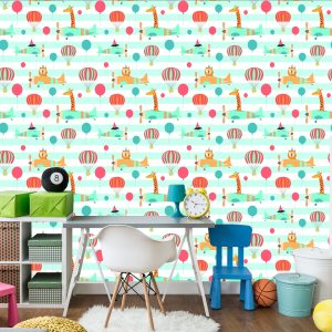 Papier Peint Ballons Avions Animaux Chambre D'enfant – Image 4