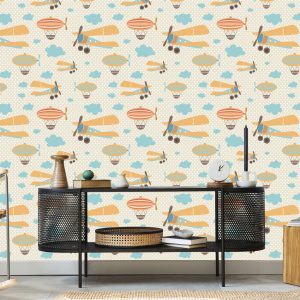 Papier Peint Avions De Nuages ​​Colorés Pour Une Chambre D'enfant – Image 5