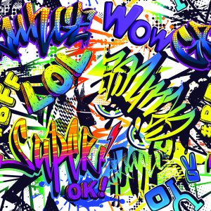 Papier Peint Inscriptions De Graffitis Colorés – Image 1