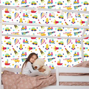Papier Peint Ballons, Voitures, Hélicoptères, Pour Une Chambre D'enfant – Image 7