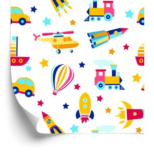 Papier Peint Ballons, Voitures, Hélicoptères, Pour Une Chambre D'enfant – Image 2