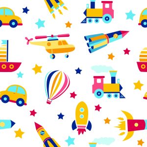 Papier Peint Ballons, Voitures, Hélicoptères, Pour Une Chambre D'enfant – Image 1
