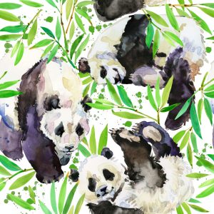 Papier Peint Pandas Peints – Image 1