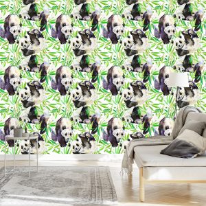 Papier Peint Pandas Peints – Image 3