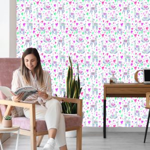 Papier Peint Pour La Chambre De Bébé D'un Lama Et Des Fleurs Colorées – Image 7