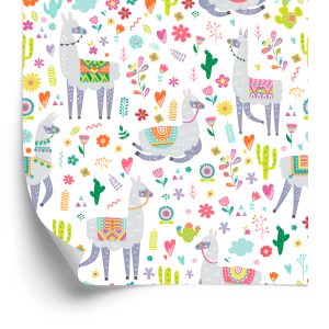 Papier Peint Animaux, Plantes, Chambre D'enfant En Lama – Image 2