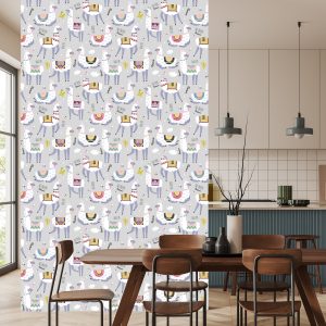 Papier Peint Animaux Colorés Pour La Chambre De Bébé Du Lama – Image 4