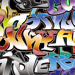 Papier Peint Graffiti En Plusieurs Couleurs – Image 1