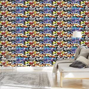 Papier Peint Graffiti En Plusieurs Couleurs – Image 3