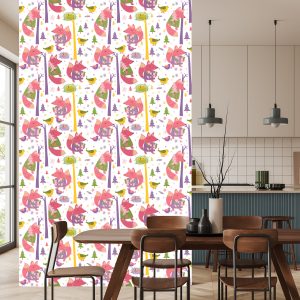 Papier Peint Pour Les Enfants - Renard Et Oiseaux Dans La Forêt – Image 4