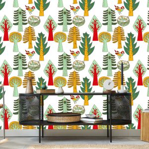 Papier Peint Arbre À Oiseaux Pour Chambre De Bébé – Image 5