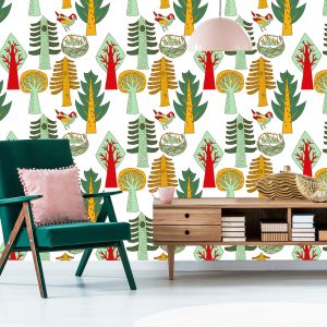 Papier Peint Arbre À Oiseaux Pour Chambre De Bébé – Image 6