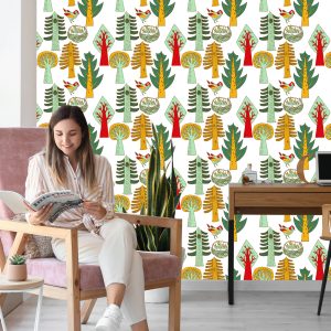 Papier Peint Arbre À Oiseaux Pour Chambre De Bébé – Image 7
