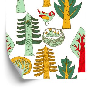 Papier Peint Arbre À Oiseaux Pour Chambre De Bébé – Image 2