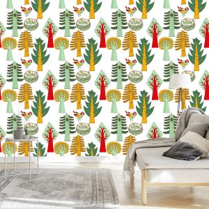 Papier Peint Arbre À Oiseaux Pour Chambre De Bébé – Image 3