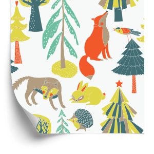 Papier Peint Pour Les Enfants - Animaux De La Forêt – Image 2