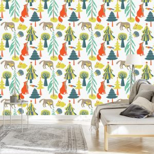 Papier Peint Pour Les Enfants - Animaux De La Forêt – Image 3