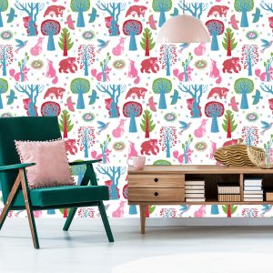 Papier Peint Pour Les Enfants - Animaux De La Forêt – Image 6