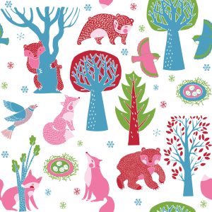 Papier Peint Pour Les Enfants - Animaux De La Forêt – Image 1