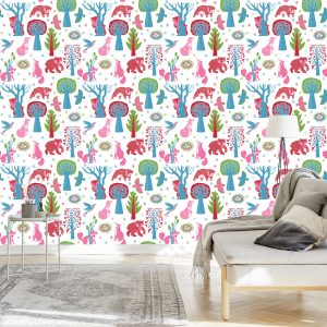 Papier Peint Pour Les Enfants - Animaux De La Forêt – Image 3