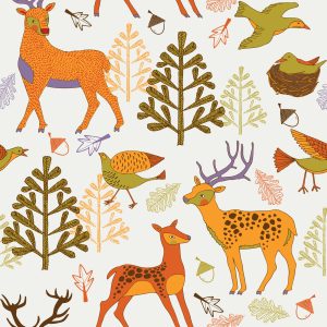 Papier Peint Pour Les Enfants - Beaux Animaux De La Forêt – Image 1