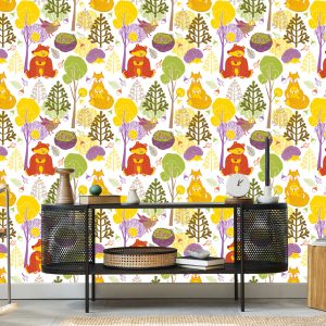 Papier Peint Pour Les Enfants - Happy Forest Animals – Image 5