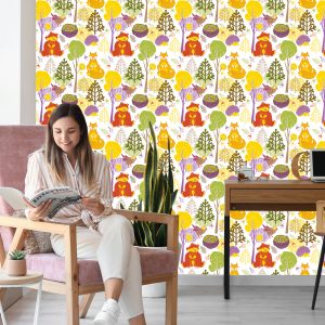 Papier Peint Pour Les Enfants - Happy Forest Animals – Image 7