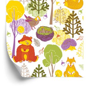 Papier Peint Pour Les Enfants - Happy Forest Animals – Image 2