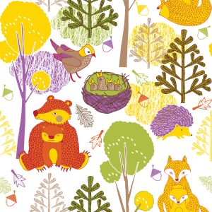 Papier Peint Pour Les Enfants - Happy Forest Animals – Image 1