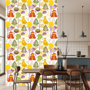 Papier Peint Pour Les Enfants - Happy Forest Animals – Image 4