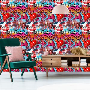 Papier Peint Graffiti Avec Des Nuances De Rouge – Image 6