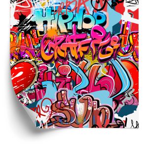 Papier Peint Graffiti Avec Des Nuances De Rouge – Image 2